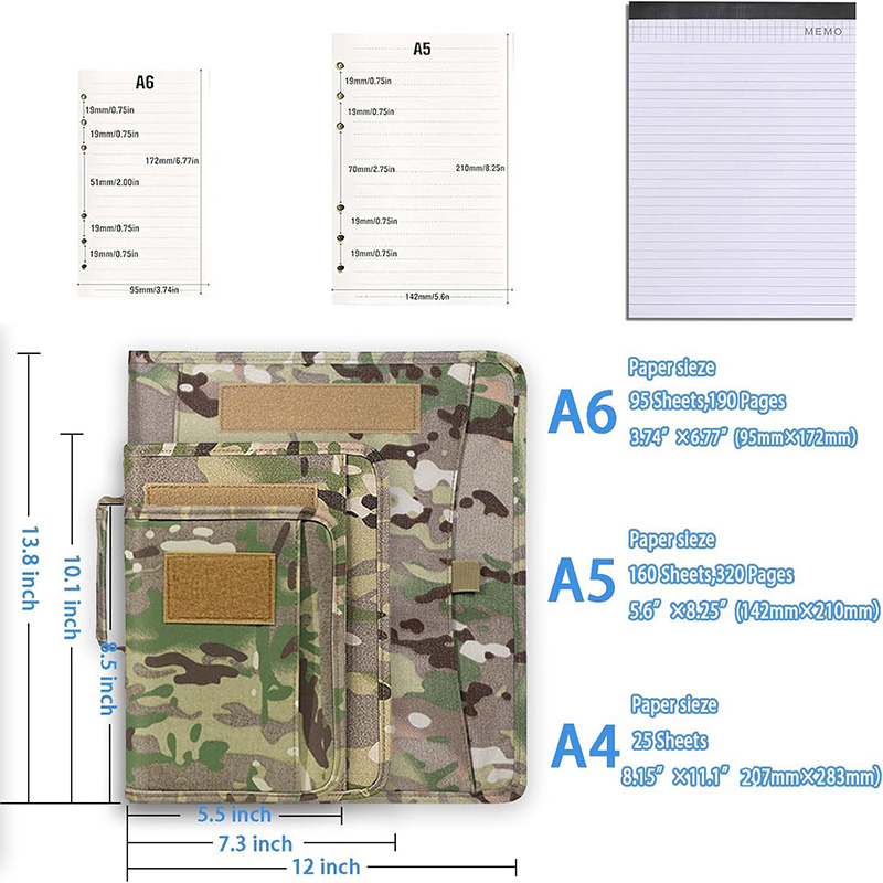 Tactical Outdoor Padfolio Ring - Binder A4 Lever avaliação e preço