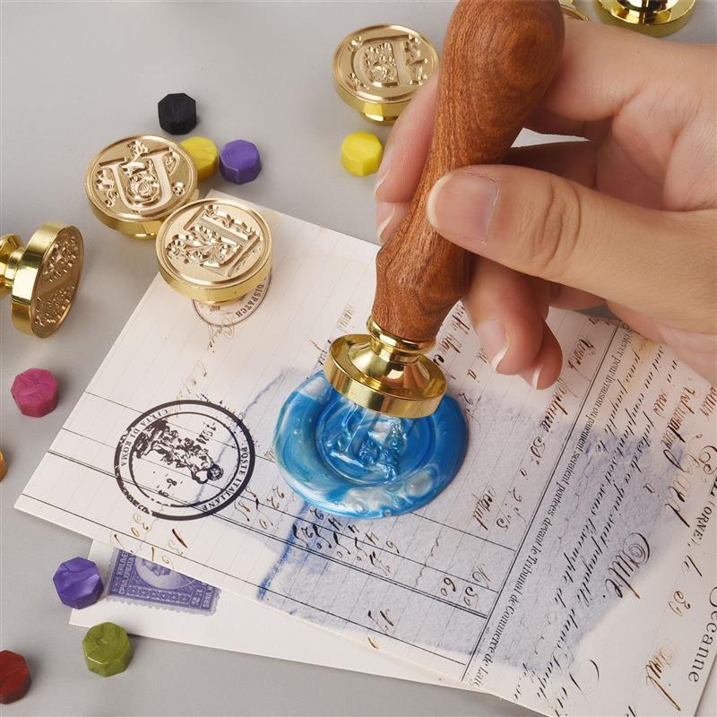 A-Z Vintage Sealed Wax Stamp H - Wax Seal Stamp Set avaliação e preço