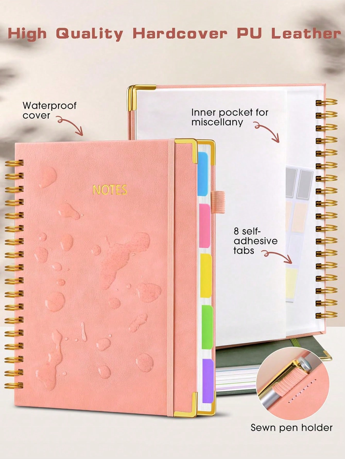1PC Hardcover Spiral Notebook  - Tab Divider A4 avaliação e preço