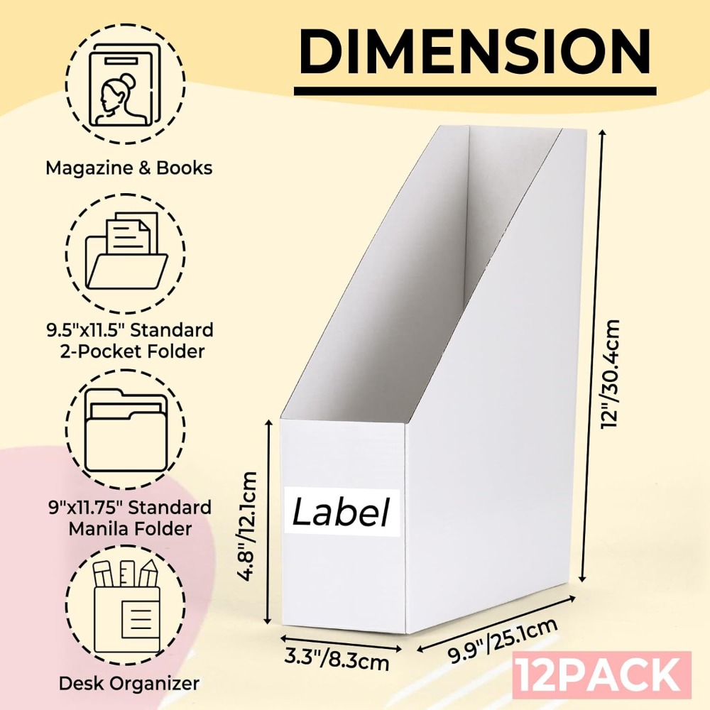 12 Pack Magazine File Holder,  - Magazine Holder Rack avaliação e preço