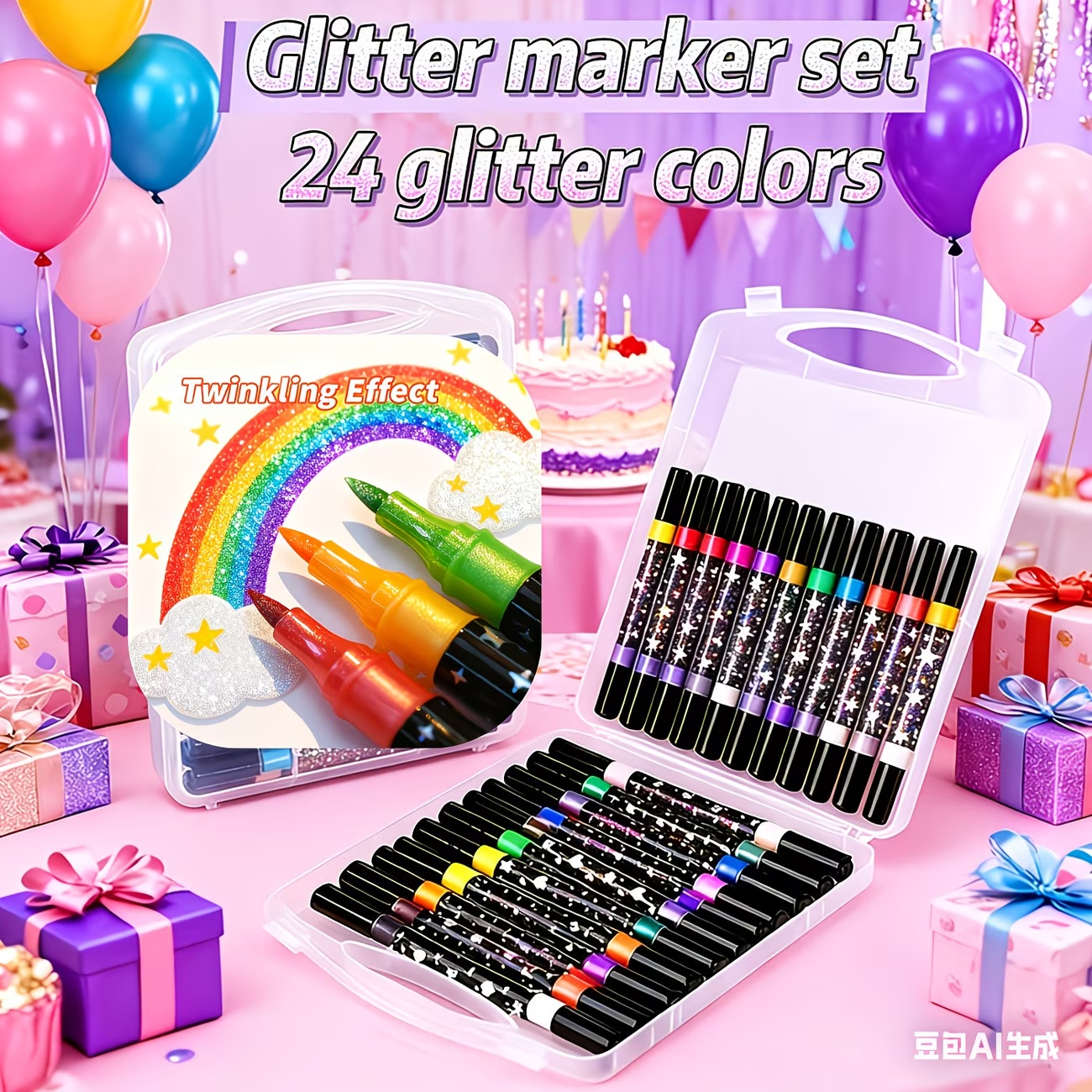 24 Colors Double Head Glitter  - Correction Pen Fine avaliação e preço