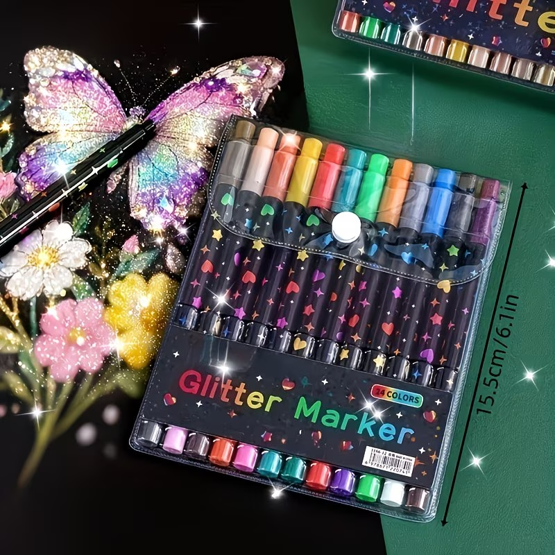 24 Colors Double Head Glitter  - Correction Pen Fine avaliação e preço