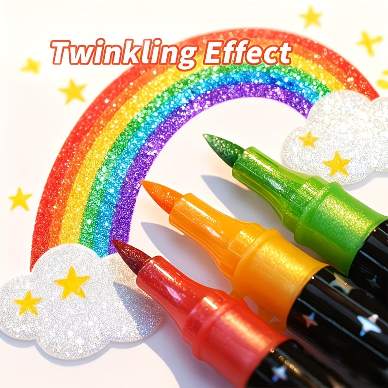 24 Colors Double Head Glitter  - Correction Pen Fine avaliação e preço