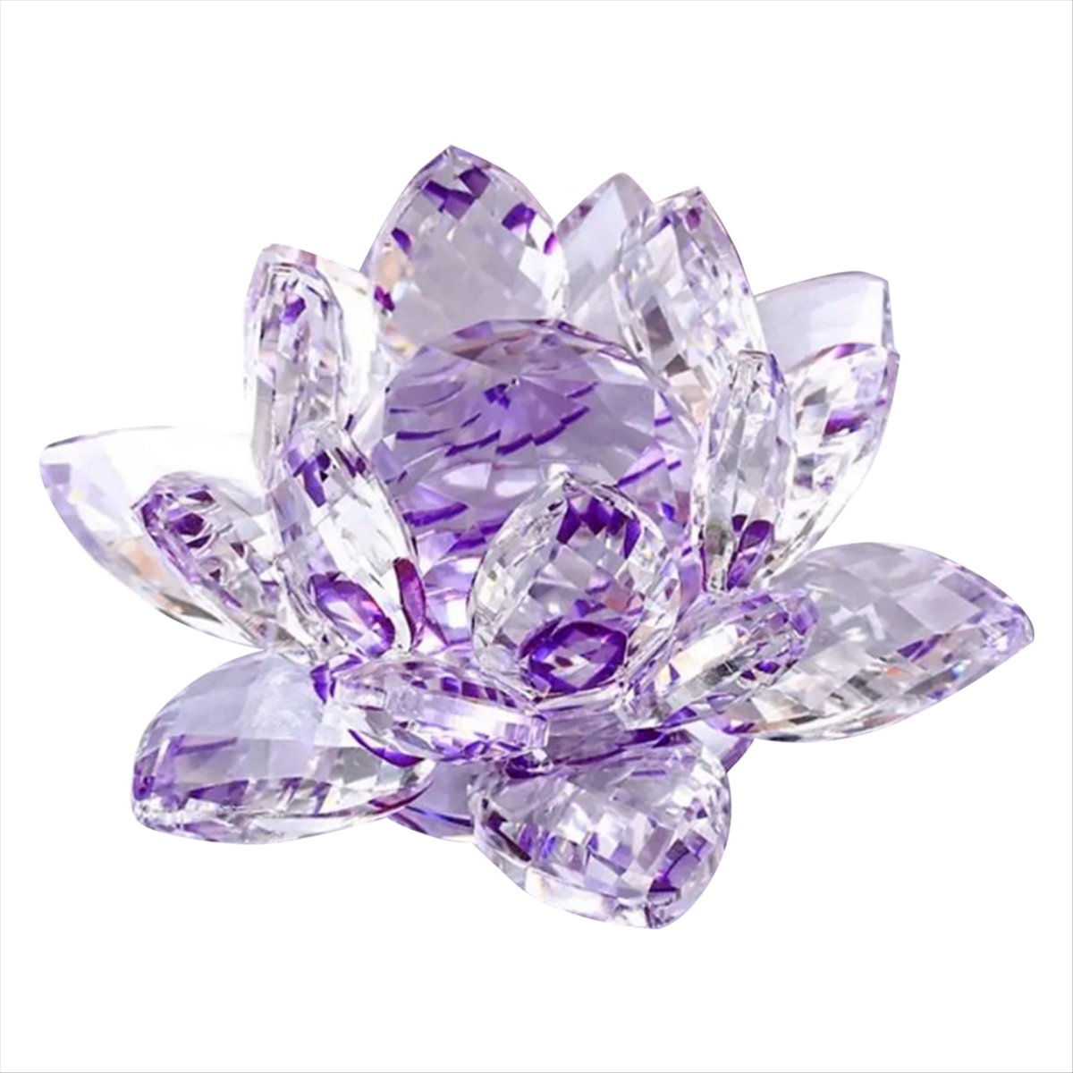 F Crystal Lotus Flower Figurin - Paper Weight Crystal avaliação e preço