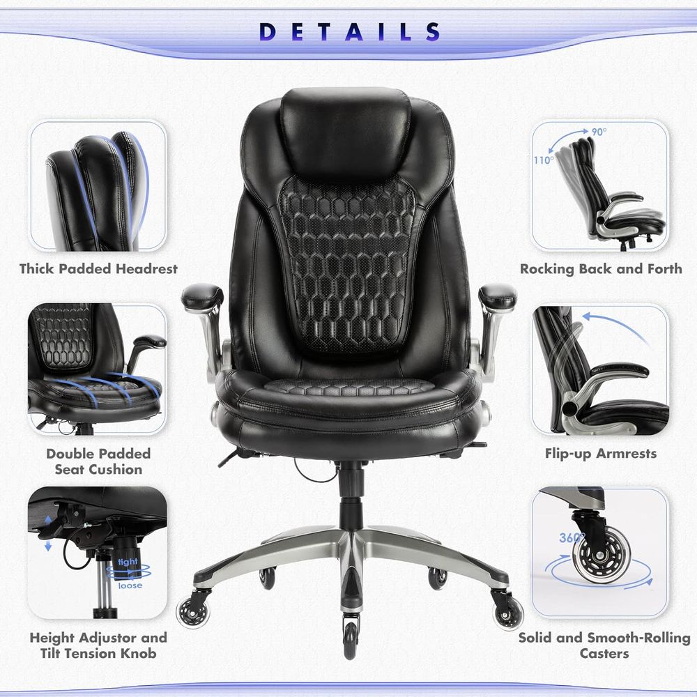 Ergonomic High-Back Leather De - Leather Desk Pad avaliação e preço